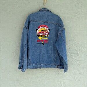 In-N-Out Burger Jacket Mens 2XL Blue Embroidered Full Zip Logo Rare